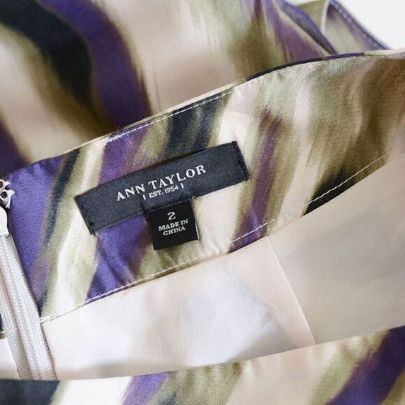Ann Taylor Zebra Skirt Silk Blend - Picture 3 of 5